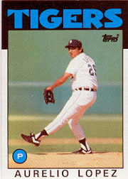 1986 Topps Baseball Cards      367     Aurelio Lopez